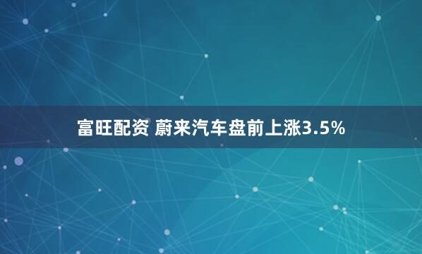 富旺配资 蔚来汽车盘前上涨3.5%