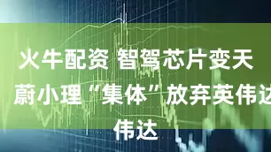 火牛配资 智驾芯片变天,蔚小理“集体”放弃英伟达