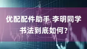 优配配件助手 李明同学书法到底如何？